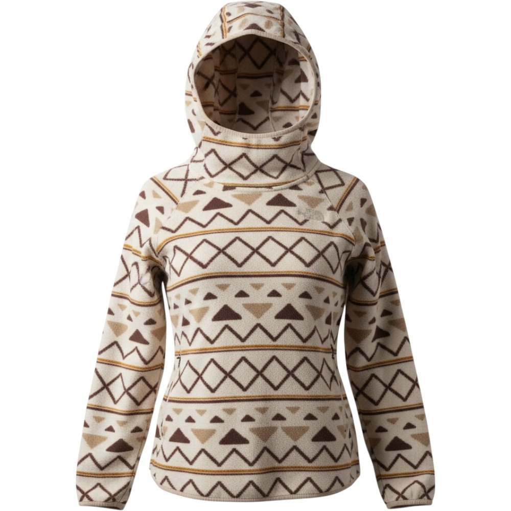 The North Face TKA Glacier Hoodie Fleece Tribal Geometric Cream Brown NF0A3G53